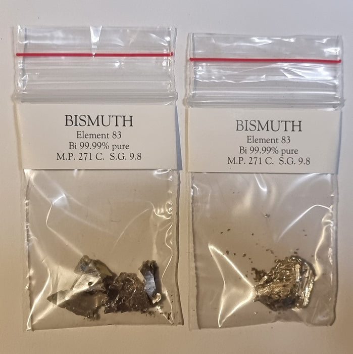 Bismuth Metal Chunks 10 Gram Sample Bag