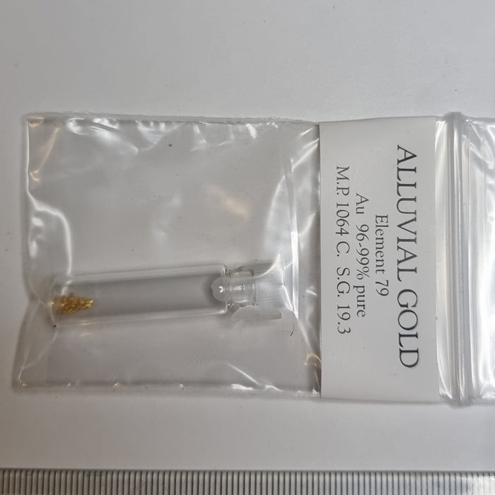 Alluvial Gold Sample .1 Gram in Bottle
